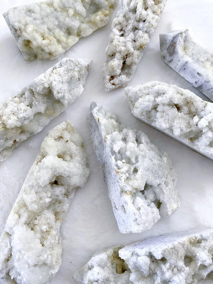 White Quartz Cluster Towers - Uncommon Rocks