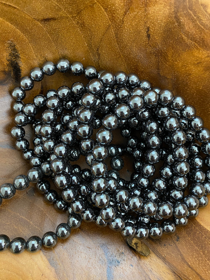 Hematite Stone Bead Bracelet