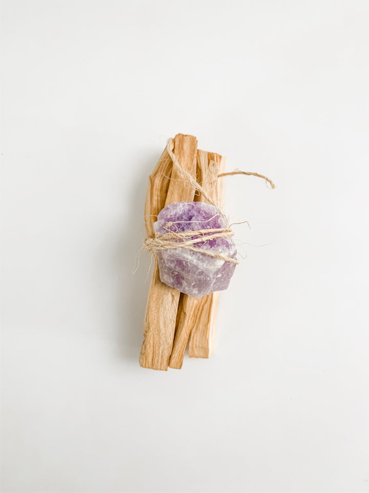 Palo Santo Amethyst Crystal Bundle Kit for Purifying