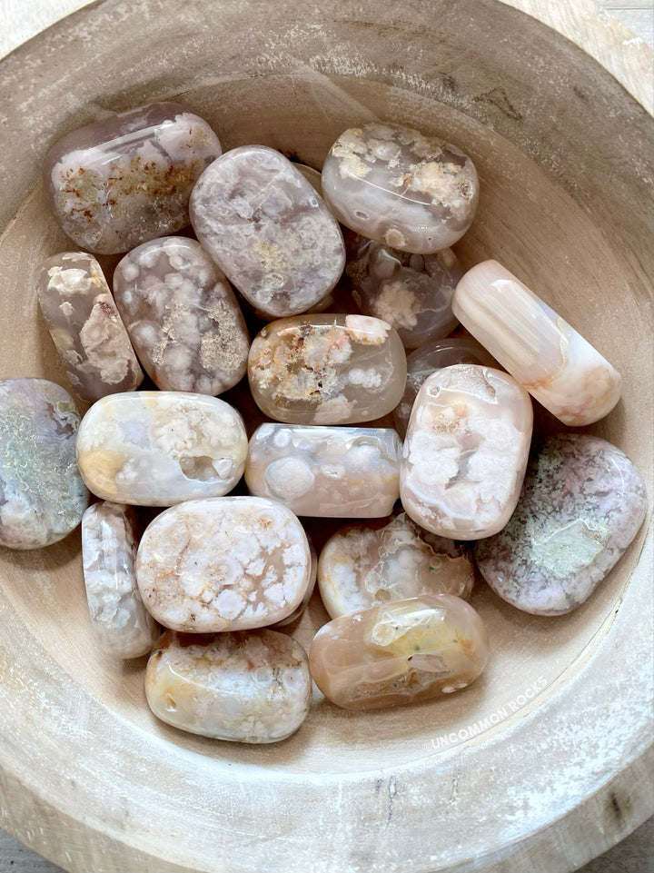 Flower Agate Carved Disc