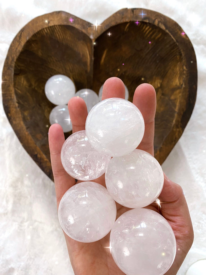 White Calcite Spheres