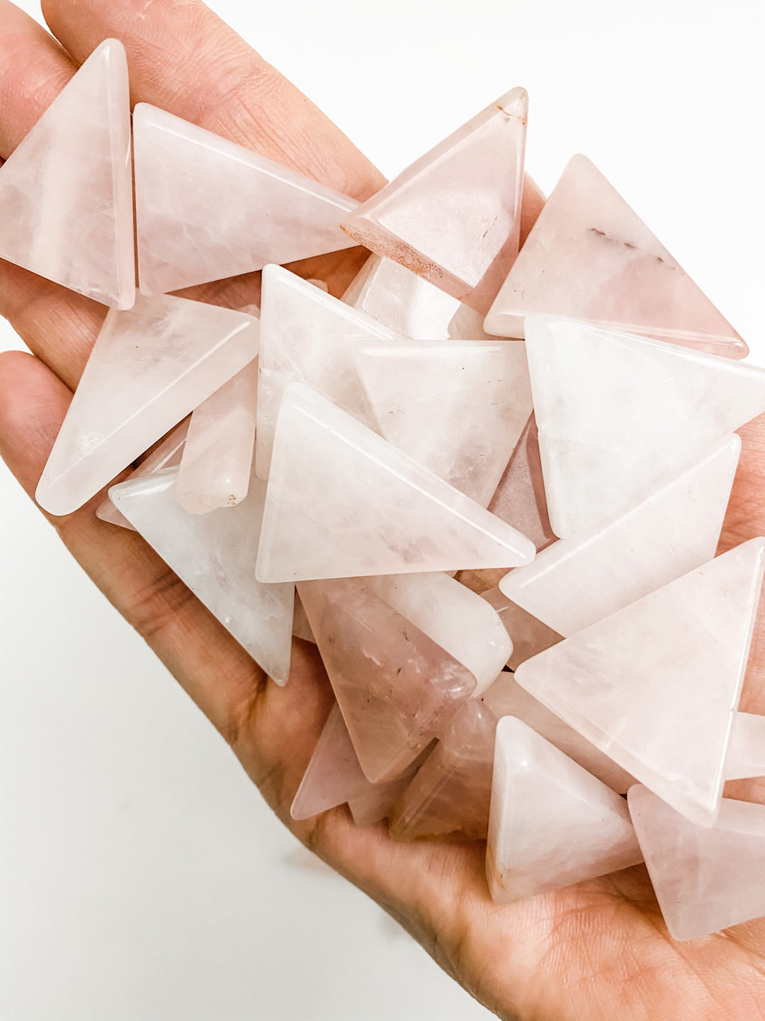 Rose Quartz Triangle Flat Shaped
