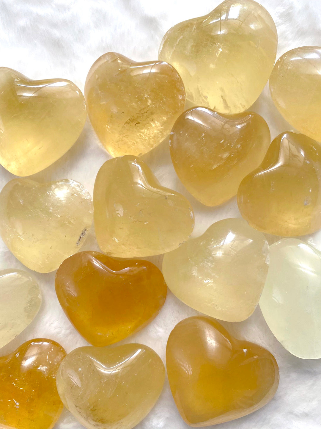 Honey Calcite Hearts