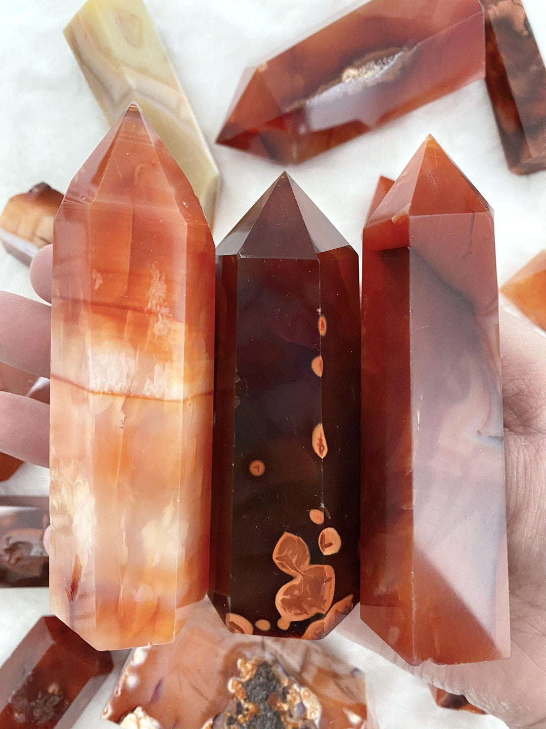 Red Carnelian Towers - Uncommon Rocks