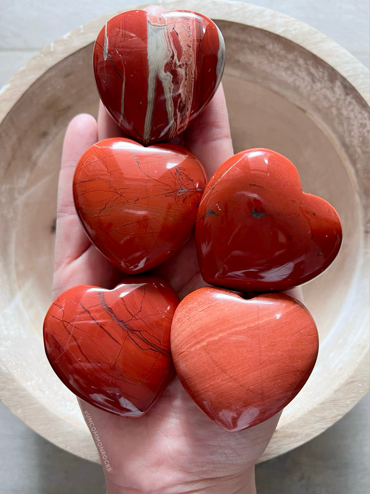 Red Jasper Hearts
