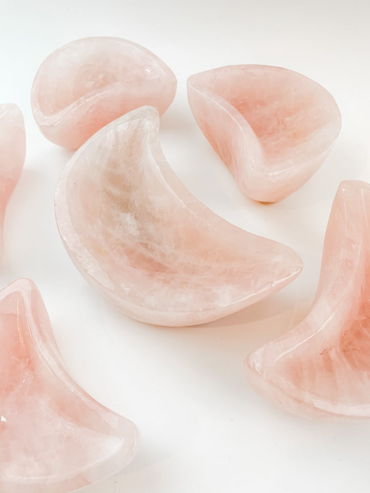 Rose Quartz Moon Bowls