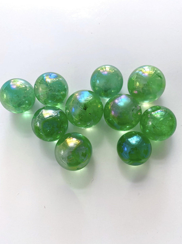 Aura Green Quartz Spheres - Uncommon Rocks