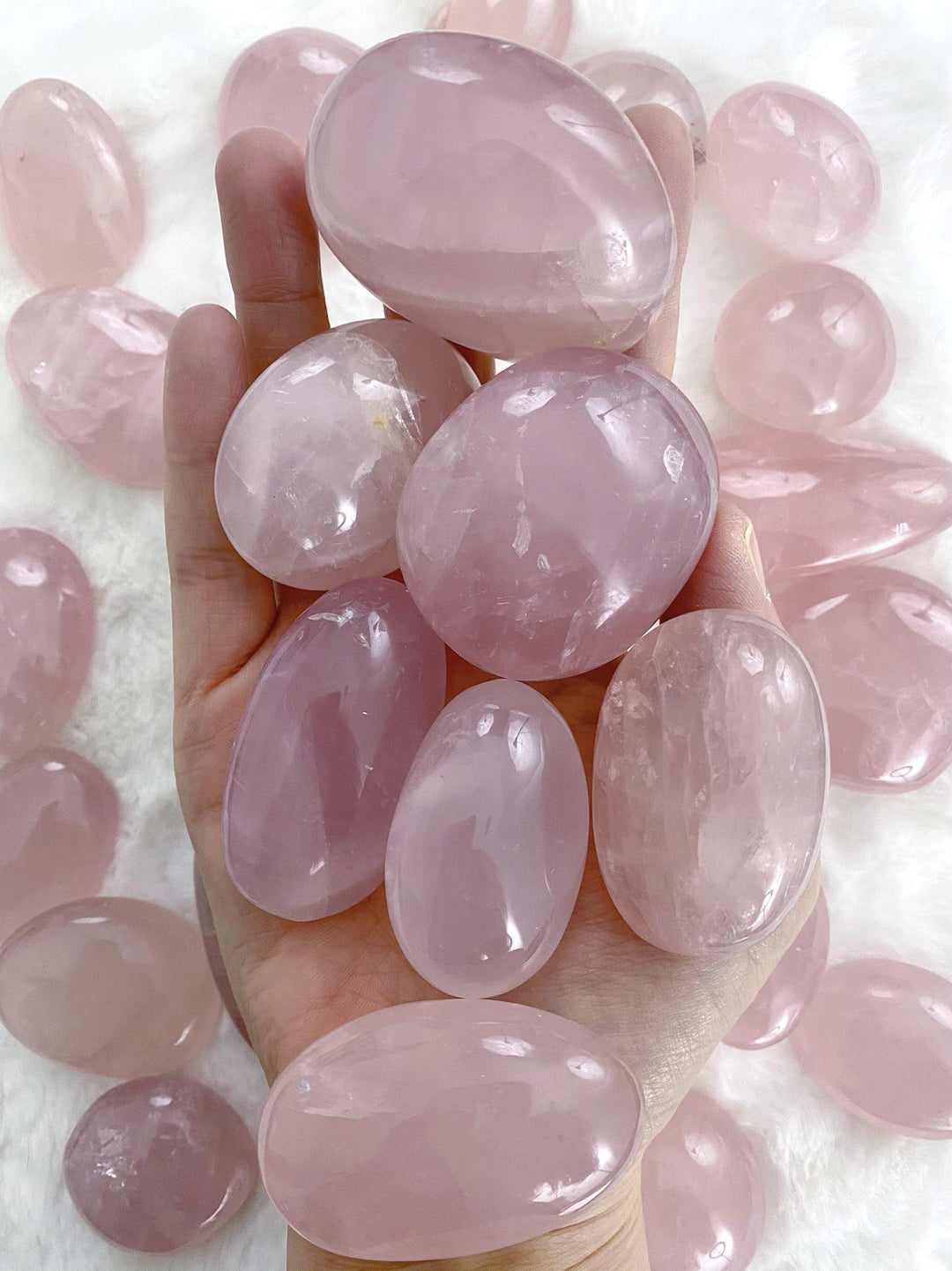 Rose Quartz Palm Stones - Uncommon Rocks