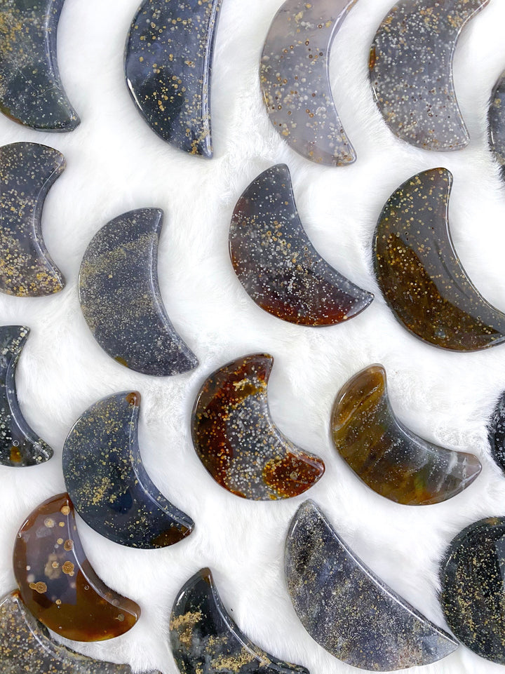 Starry Sky Agate Moons