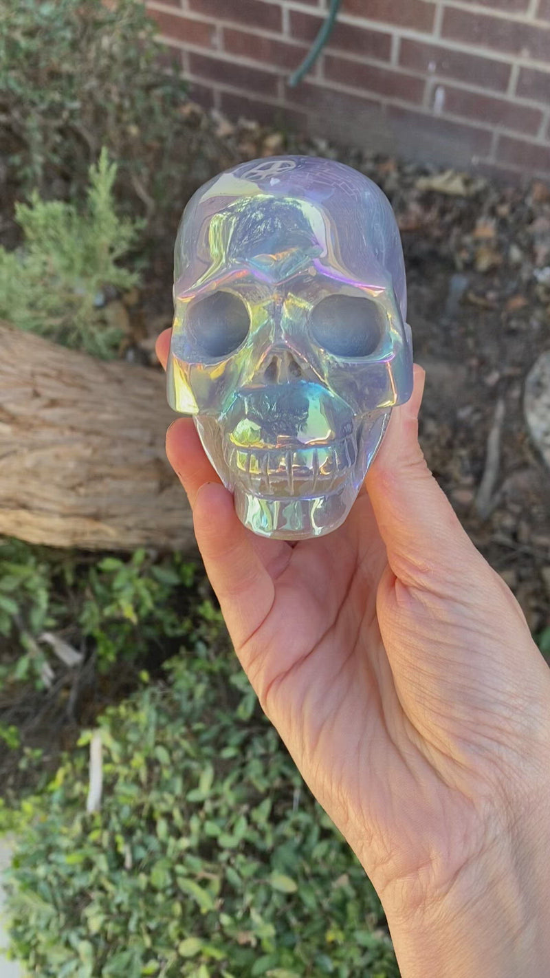 Aura Agate Skull