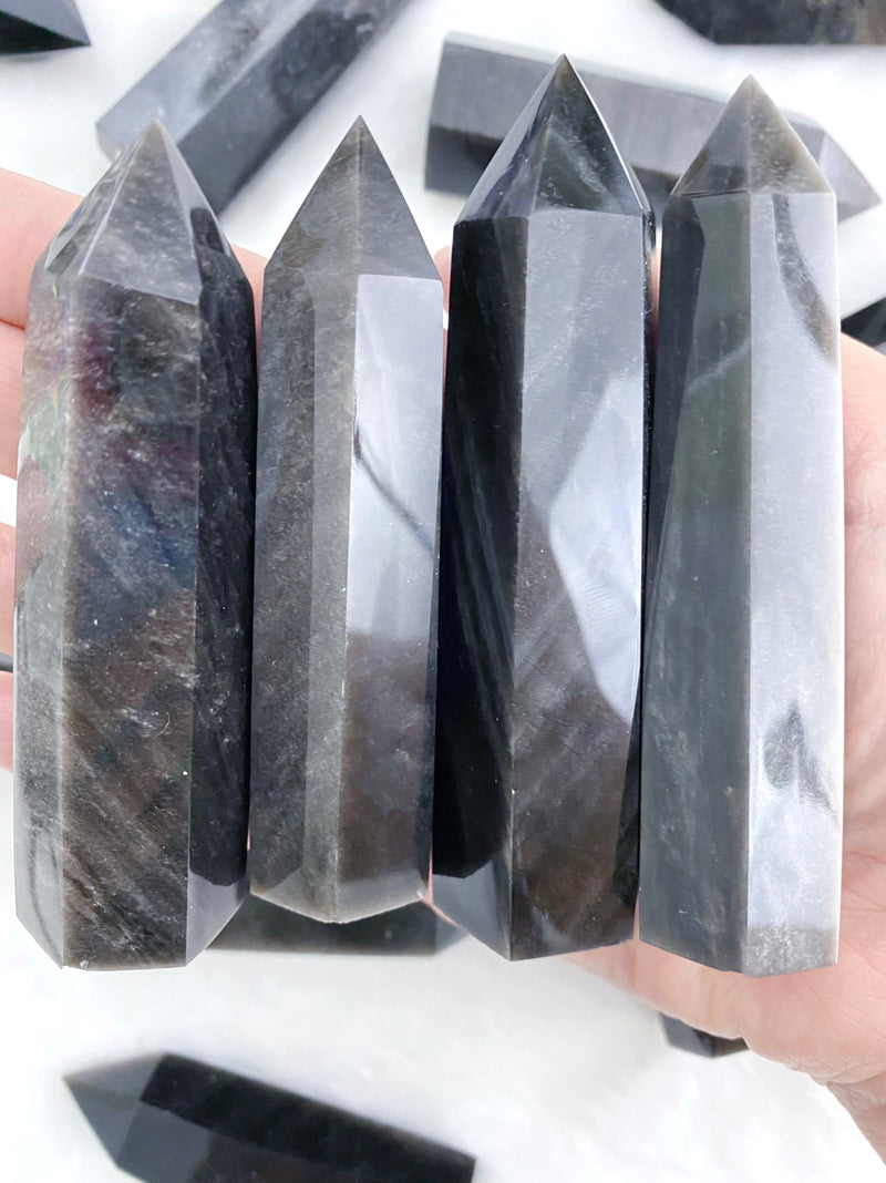 Silver Sheen Obsidian Towers
