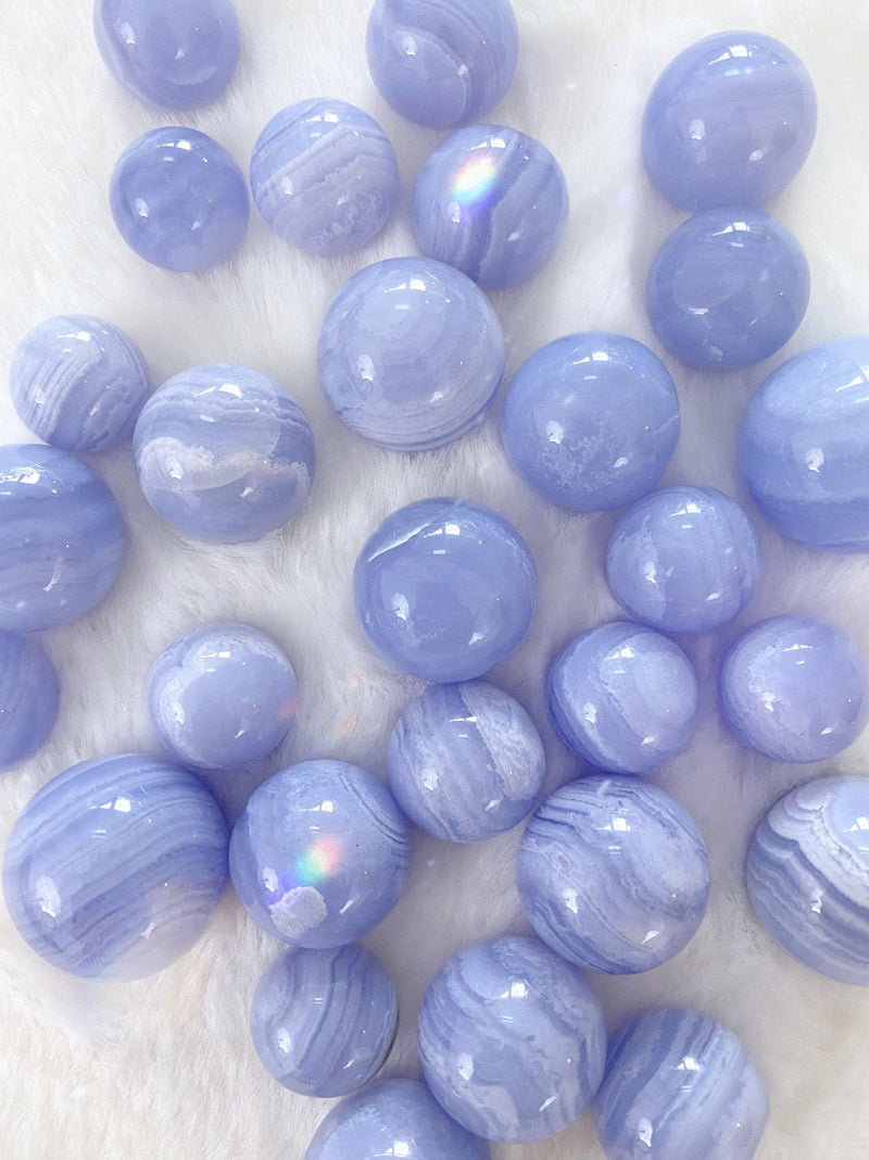 Blue Lace Agate Spheres - Uncommon Rocks