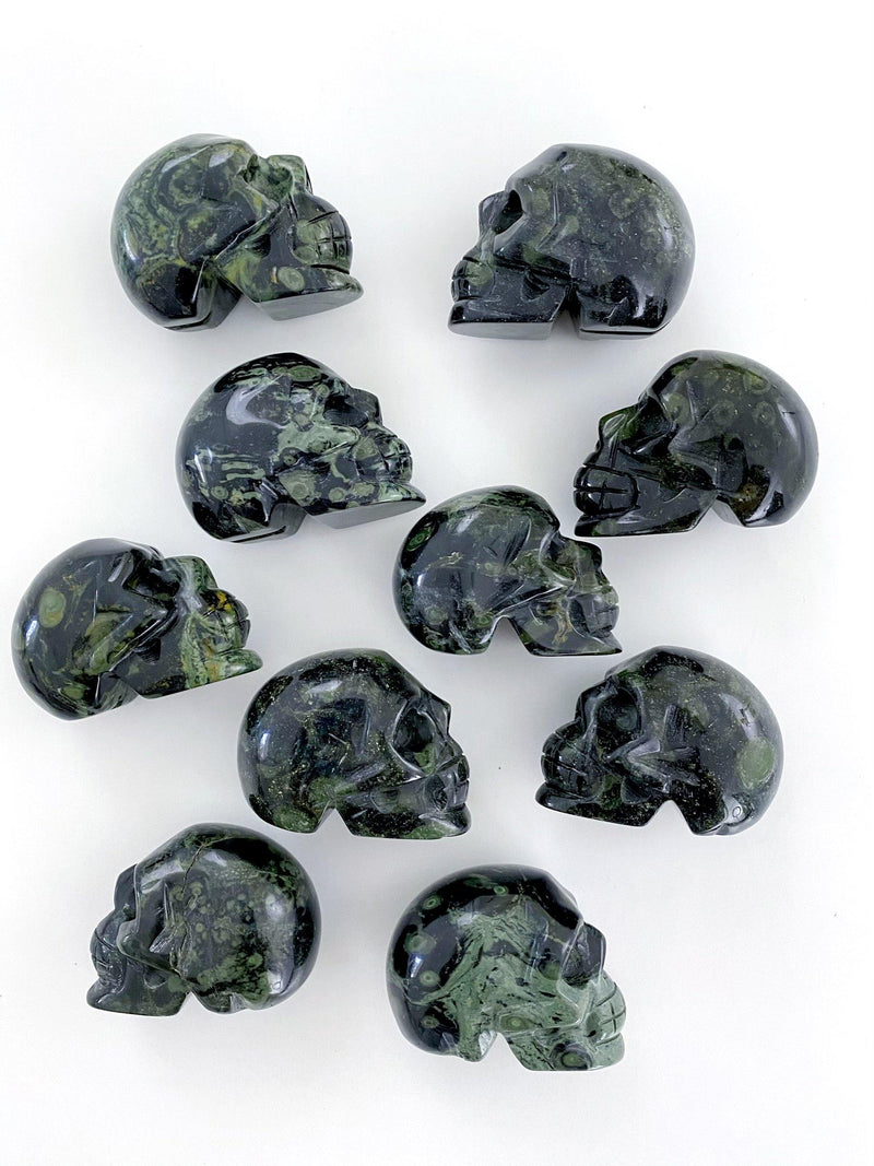 Kambaba Jasper Carved Skulls - Uncommon Rocks