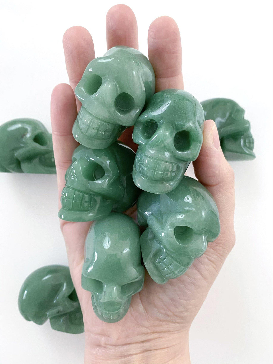 Green Aventurine Carved Skulls - Uncommon Rocks