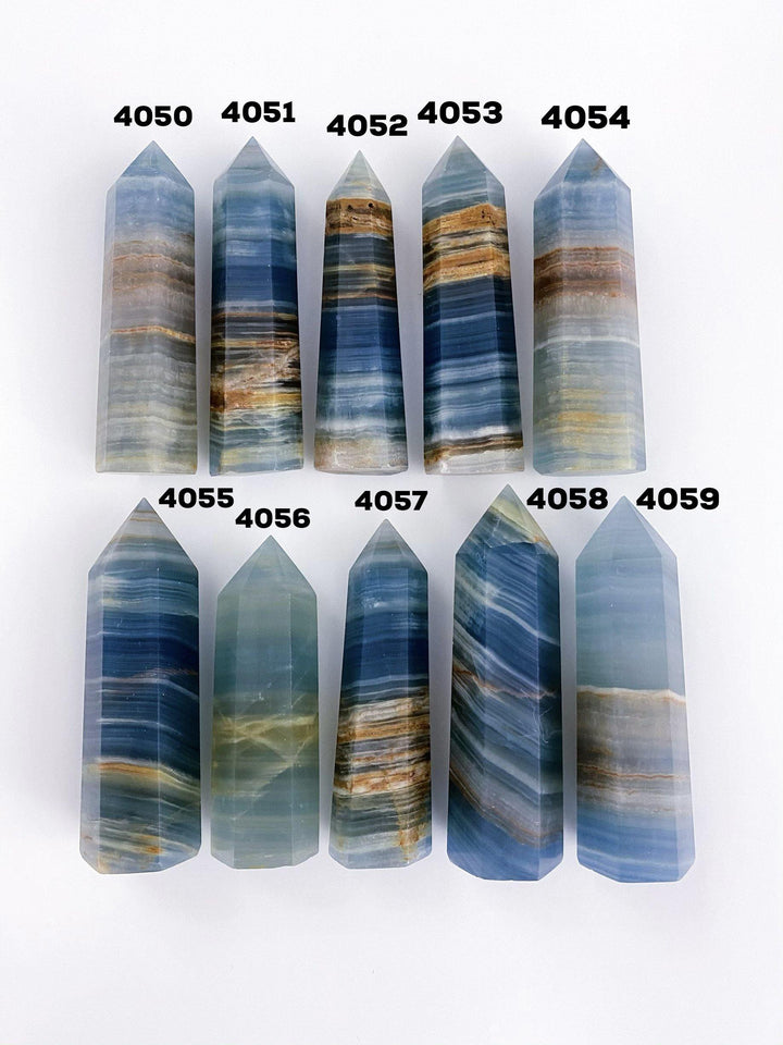 Blue Onyx (Lemurian Aquatine Calcite) Towers - Uncommon Rocks