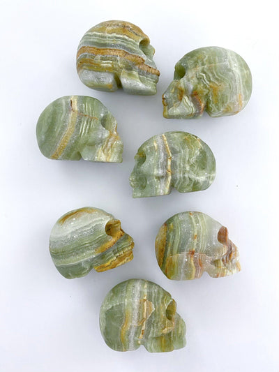 Afghanistan Jade Onyx Carved Skulls - Uncommon Rocks