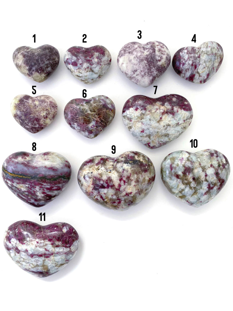 Red Tourmaline (Rubellite) Hearts
