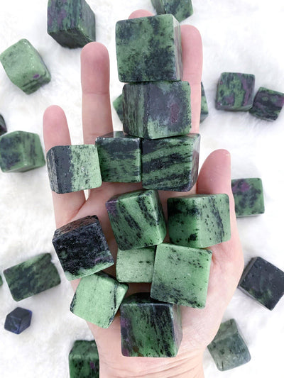 Ruby Zoisite Tumbled Cubes - Uncommon Rocks