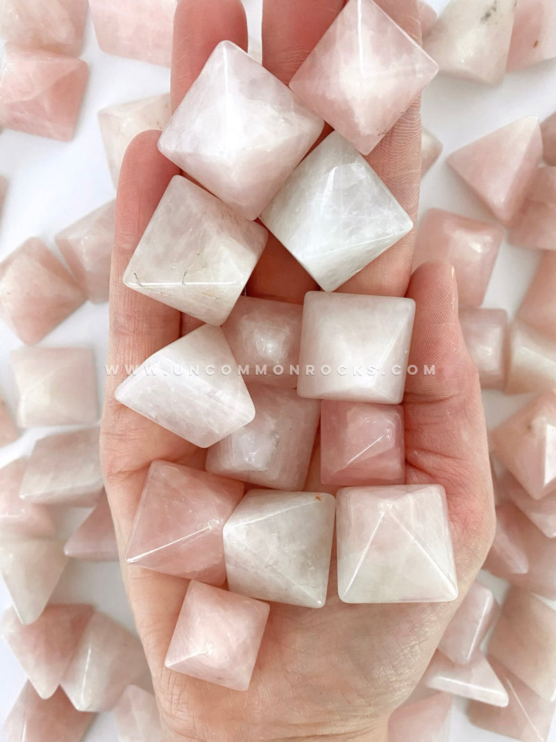 Rose Quartz Triangle Carved Crystal