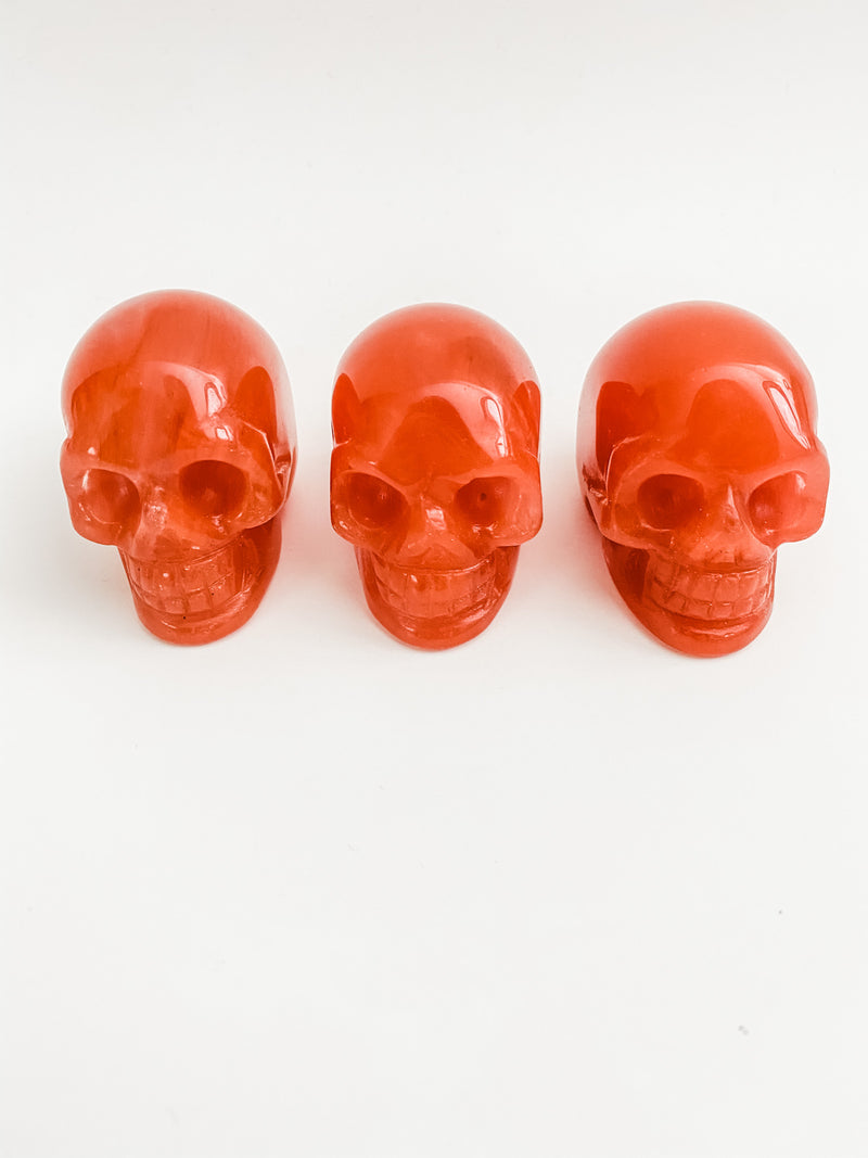 Red Smelt Quartz Skulls