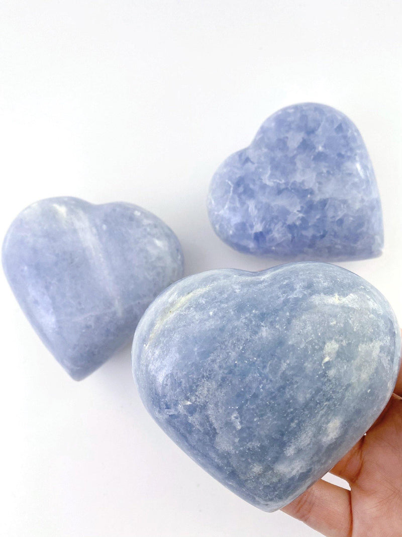 Blue Calcite Big Hearts - Uncommon Rocks