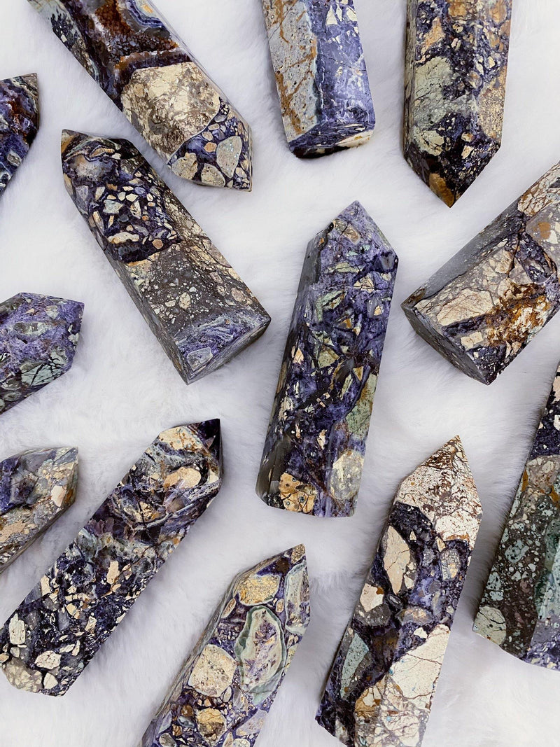 Purple Brecciated Jasper Towers - Uncommon Rocks