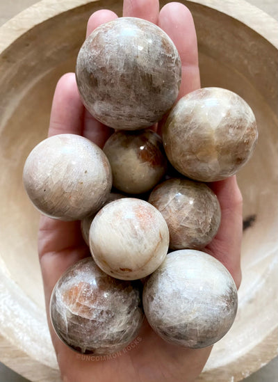 Earthly Brown Moonstone Spheres
