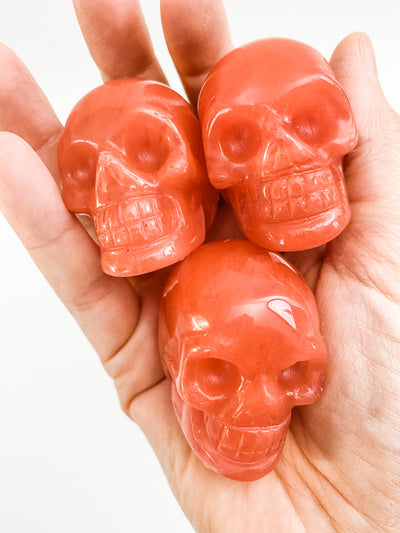 Red Smelt Quartz Skulls