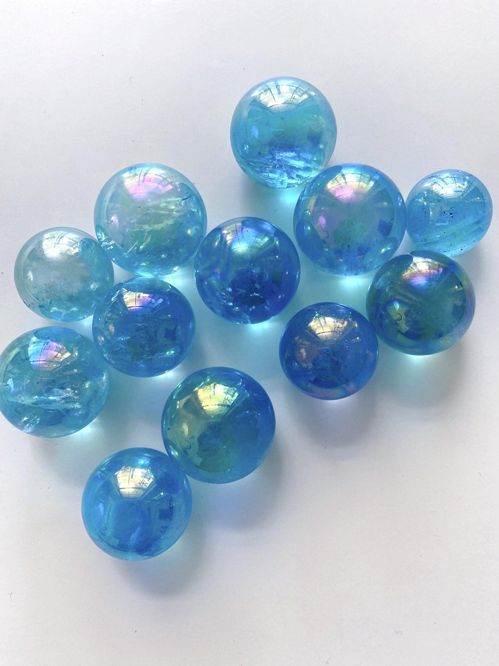 Aura Blue Quartz Spheres - Uncommon Rocks