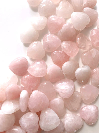 Rose Quartz Hearts with Drilled Hole