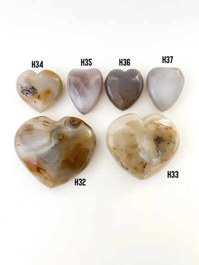 Dendritic Agate Hearts