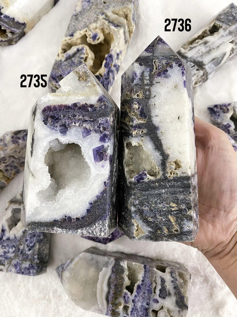 Opalized Fluorite Druzy Towers - Uncommon Rocks