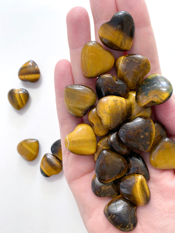 Tiger Eye Hearts with Drilled Hole