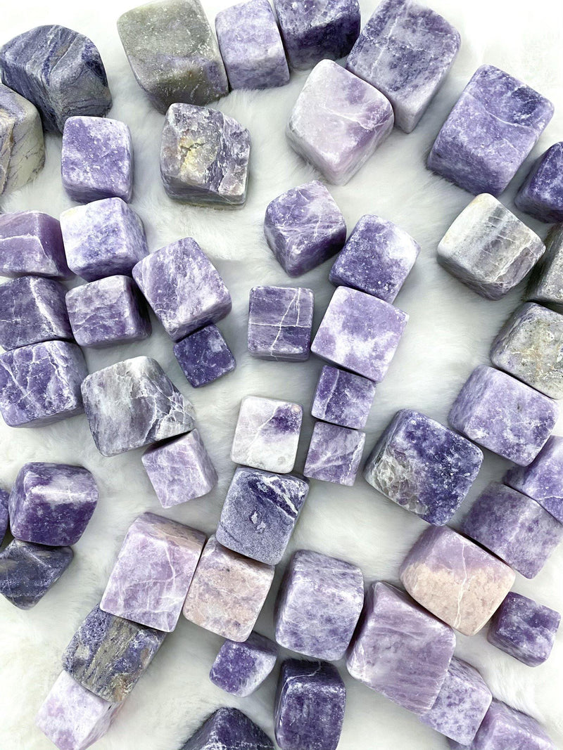 Lepidolite Tumbled Cubes - Uncommon Rocks