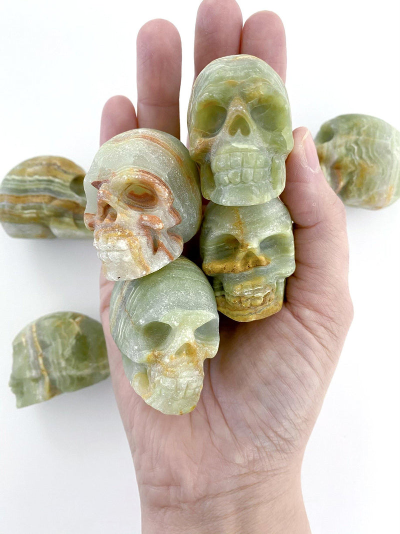 Afghanistan Jade Onyx Carved Skulls - Uncommon Rocks