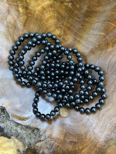 Black Obsidian Bead Bracelet - Uncommon Rocks