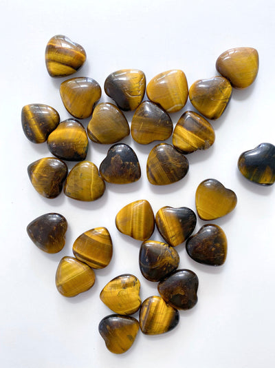 Tiger Eye Hearts with Drilled Hole