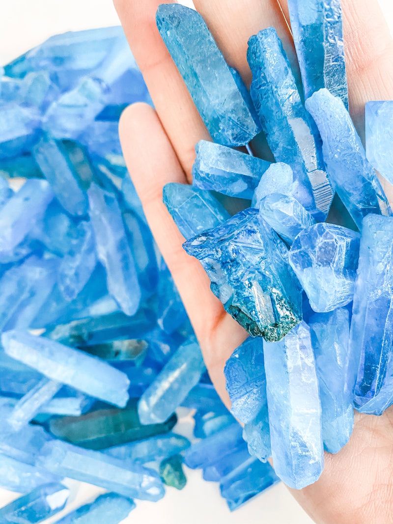 Natural Clear Quartz Dyed Points
