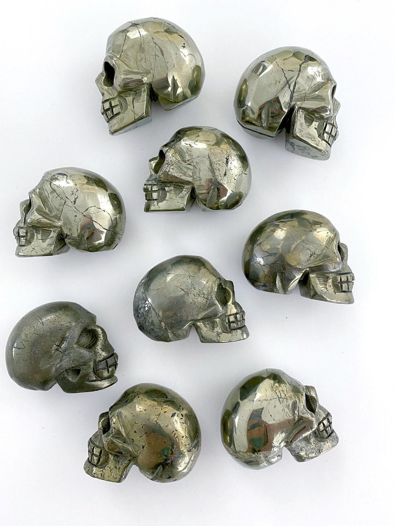 Pyrite Carved Skulls - Uncommon Rocks