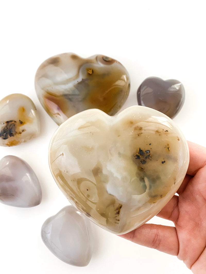 Dendritic Agate Hearts