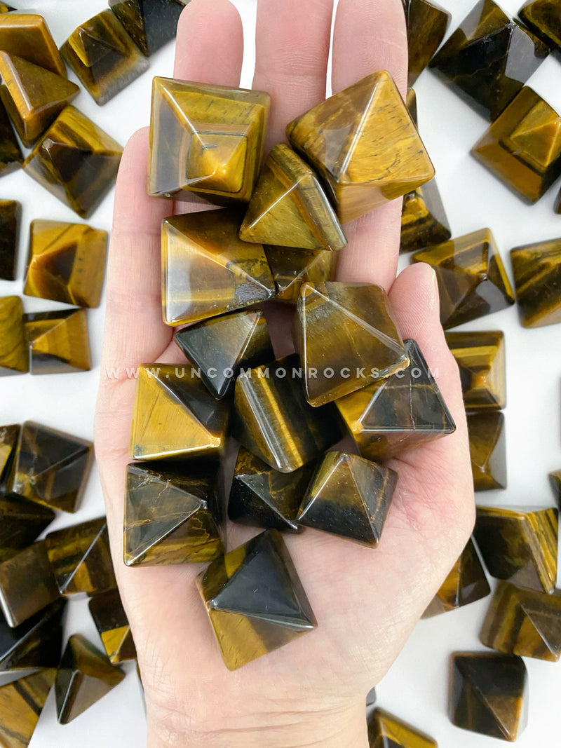 Tiger Eye Triangle Carved Crystal