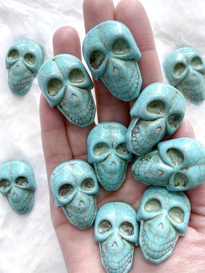 Blue Howlite Flat Skulls - Uncommon Rocks