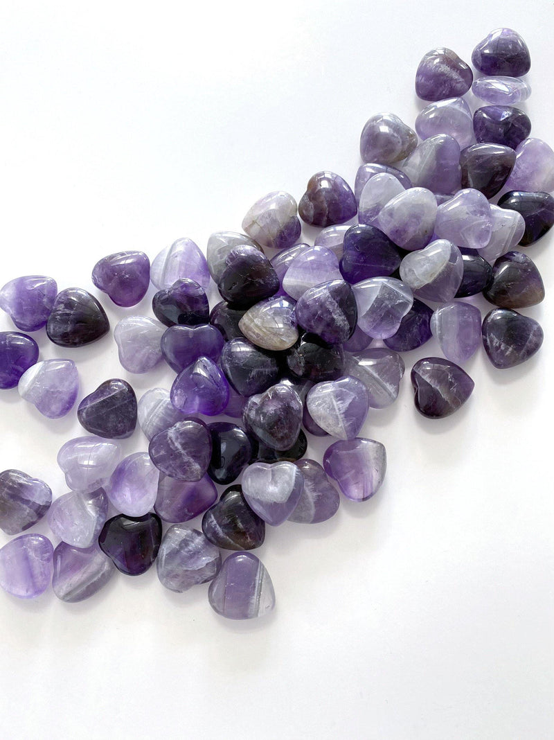 Amethyst Hearts with Drilled Hole - Uncommon Rocks