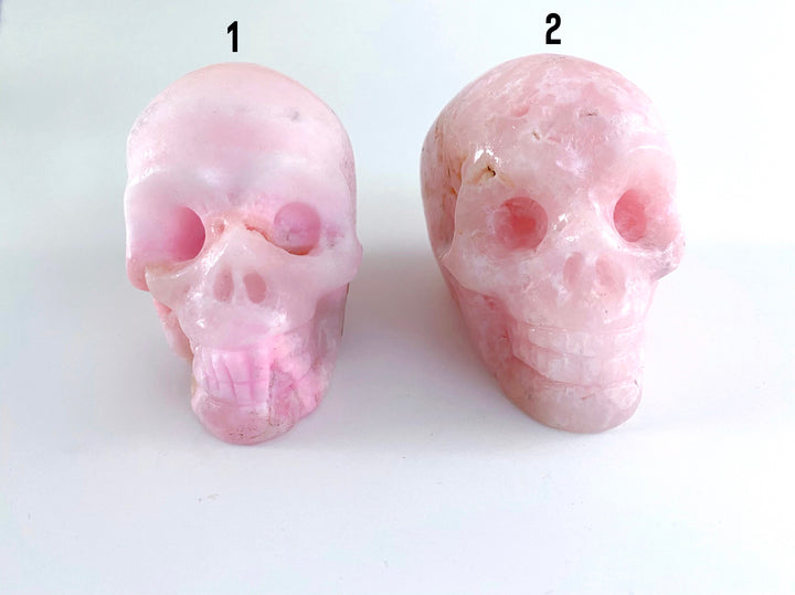 Pink Opal Skulls