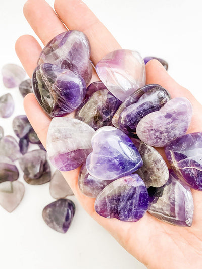 Amethyst Flat Hearts - Uncommon Rocks