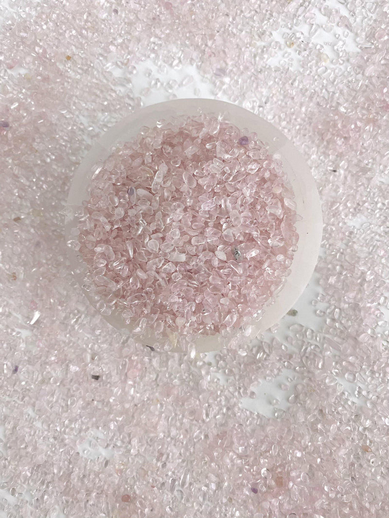 Rose Quartz Tumbled Chips - Uncommon Rocks