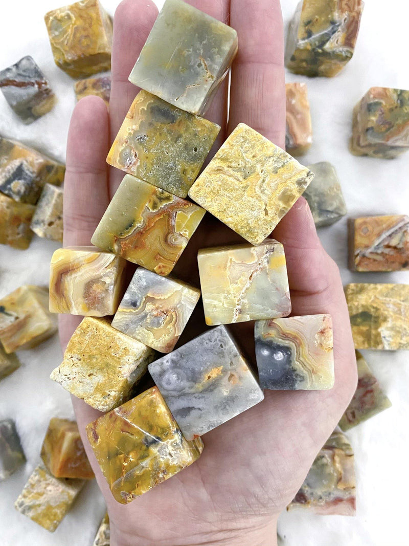 Crazy Lace Agate Tumbled Cubes - Uncommon Rocks