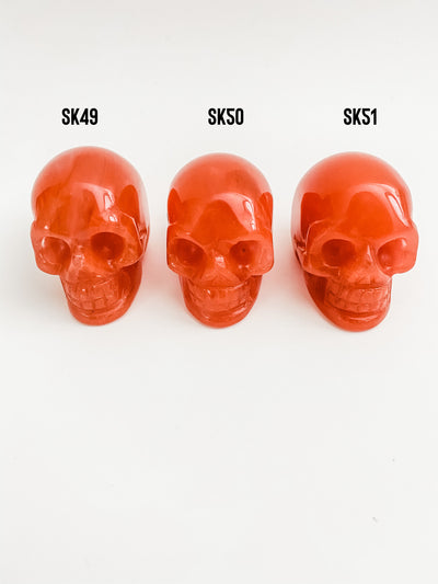 Red Smelt Quartz Skulls