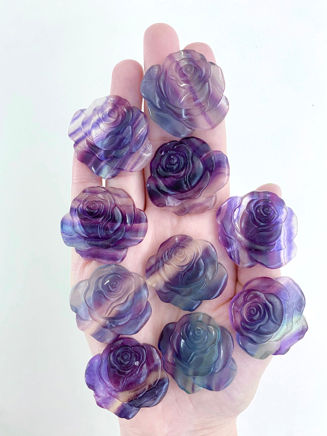Fluorite Roses with Drilled Hole