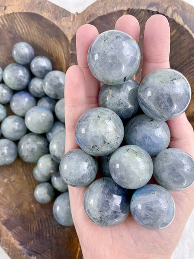 Grey Labradorite Spheres